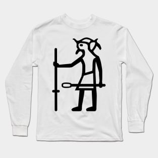 Egyptian Hieroglyphs King with Staff and Mace with Round Head Long Sleeve T-Shirt